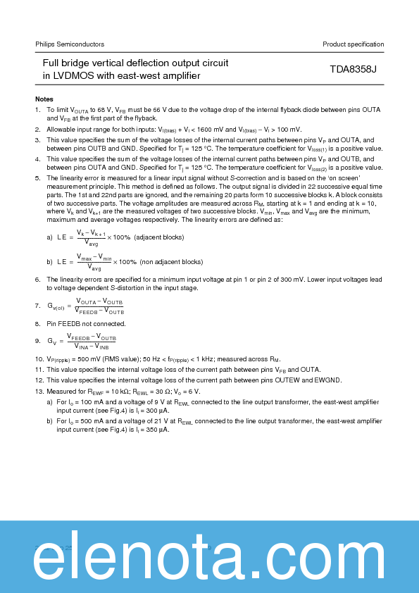TDA8358J Datasheet PDF (118 KB) Philips | Pobierz z Elenota.pl