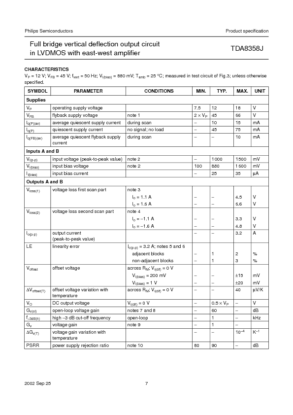 TDA8358J Datasheet PDF (118 KB) Philips | Pobierz z Elenota.pl