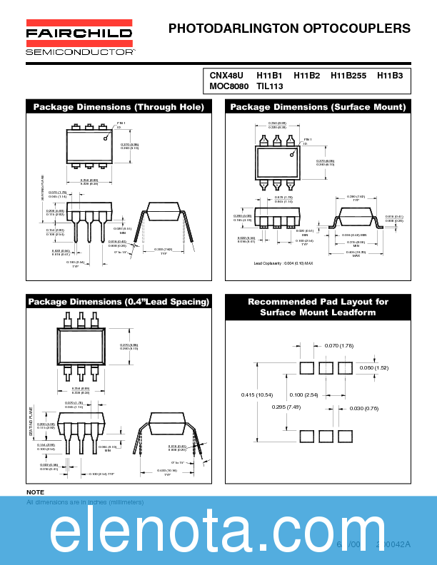 TIL113 Datasheet PDF (159 KB) Fairchild Pobierz z Elenota.pl