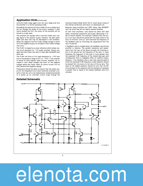 TL081 Datasheet PDF (236 KB) National Semiconductor | Pobierz z Elenota.pl