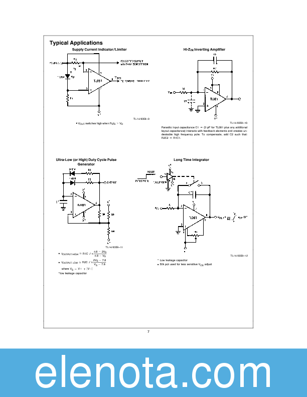 TL081 Datasheet PDF (236 KB) National Semiconductor | Pobierz z Elenota.pl