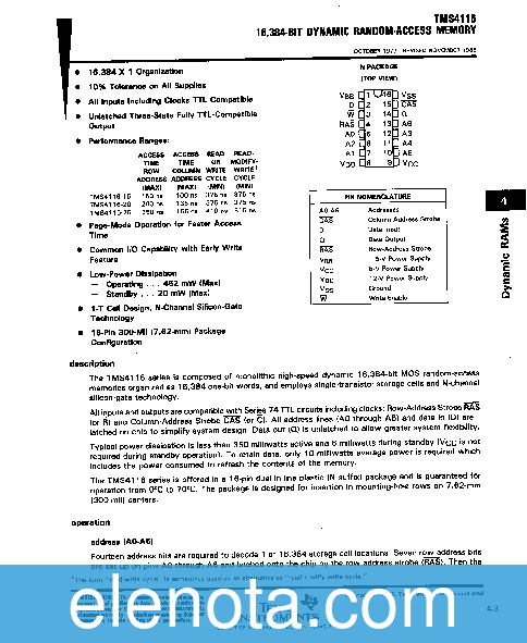 Texas Instruments TMS4116