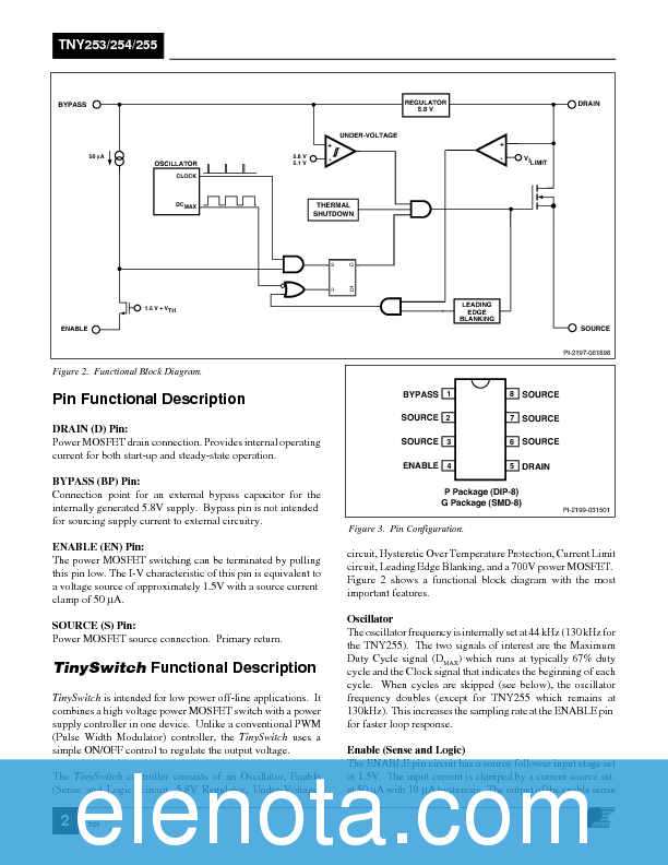 TNY254 Datasheet PDF (499 KB) Power Integrations | Pobierz z Elenota.pl