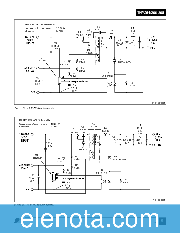 TNY264 Datasheet PDF (516 KB) Power Integrations | Pobierz z Elenota.pl
