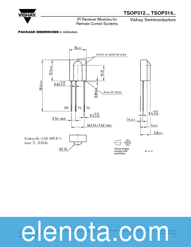 TSOP31236 Datasheet PDF (161 KB) Vishay | Pobierz z Elenota.pl