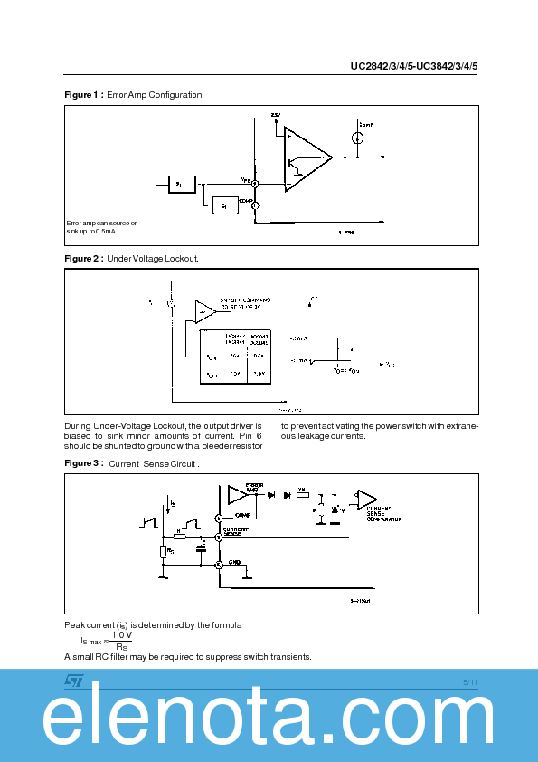 UC2843 Datasheet PDF (96 KB) STMicroelectronics | Pobierz z Elenota.pl