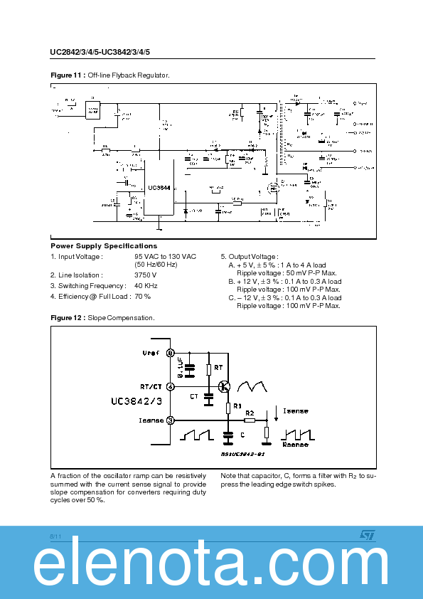 UC2843 Datasheet PDF (96 KB) STMicroelectronics | Pobierz z Elenota.pl