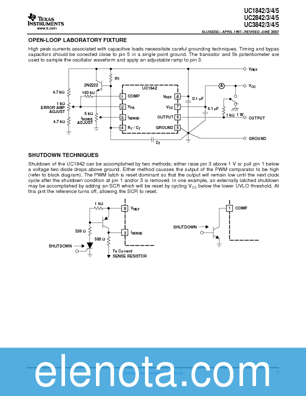 UC3843 Datasheet PDF (720 KB) Texas Instruments | Pobierz z Elenota.pl