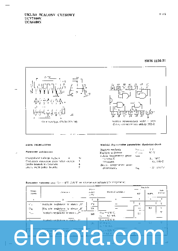 UCY7400 Datasheet PDF (124 KB) CEMI | Pobierz z Elenota.pl
