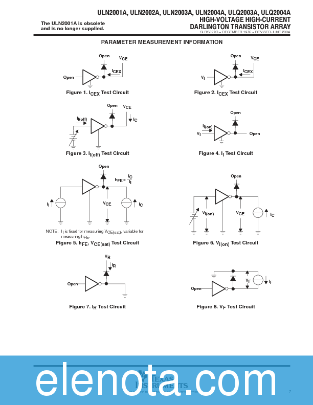 ULN2004A Datasheet PDF (499 KB) Texas Instruments | Pobierz z Elenota.pl