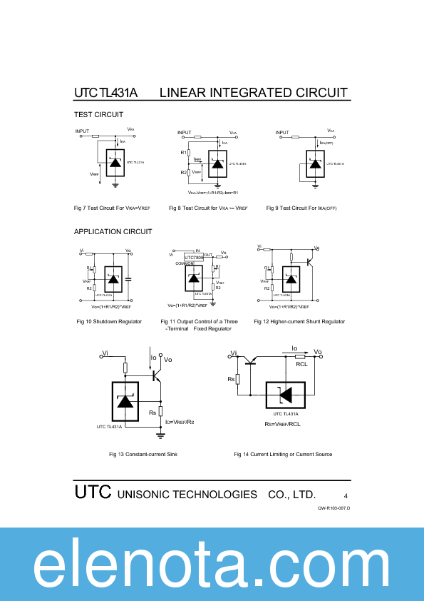 UTC TL431A Datasheet PDF (159 KB) Unisonic Technologies | Pobierz z ...