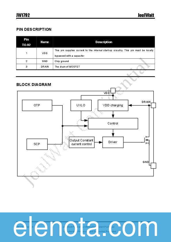 JW1792 Datasheet PDF (841 KB) Noname | Pobierz z Elenota.pl