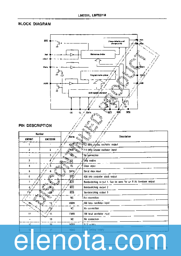 LM7001 Datasheet PDF (256 KB) Sanyo | Pobierz z Elenota.pl
