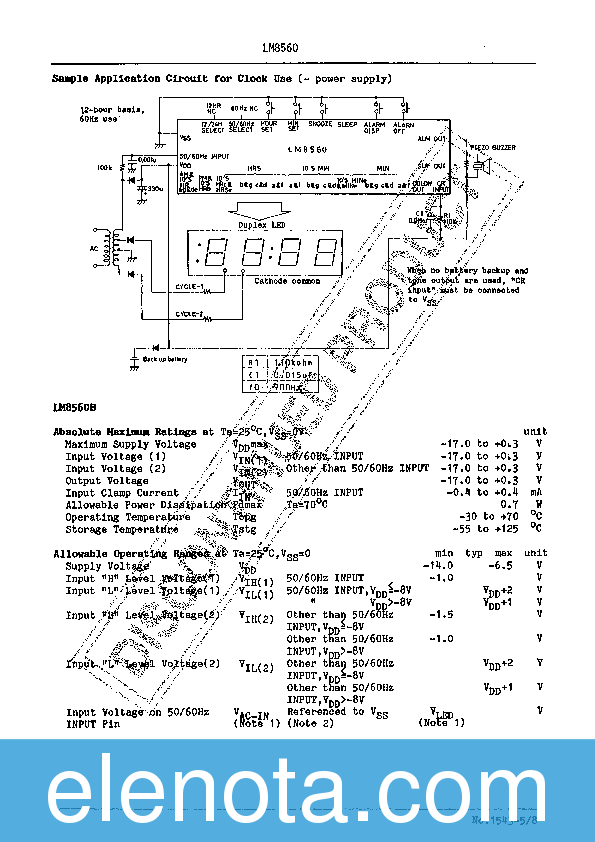 LM8560 Datasheet PDF (373 KB) Sanyo | Pobierz z Elenota.pl