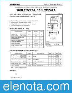 Toshiba 16DL2CZ47A datasheet