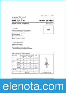 International Rectifier 16RIA datasheet