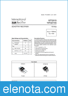 International Rectifier 19TQ015 datasheet