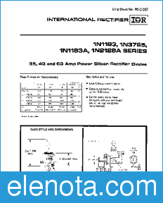 International Rectifier 1N1183 datasheet