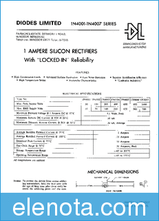 Diodes Limited 1N4007 datasheet