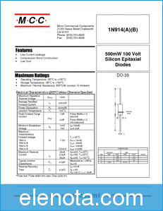 Micro Commercial Components 1N914A datasheet