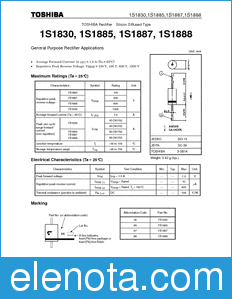 Toshiba 1S1830 datasheet