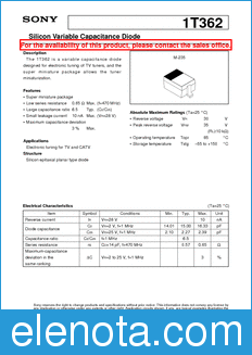 Sony Semiconductor 1T362 datasheet