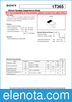 Sony Semiconductor 1T365 datasheet