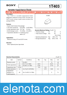 Sony Semiconductor 1T403 datasheet