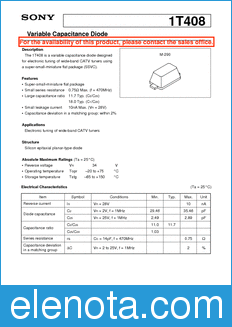 Sony Semiconductor 1T408 datasheet