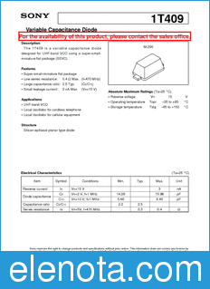 Sony Semiconductor 1T409 datasheet