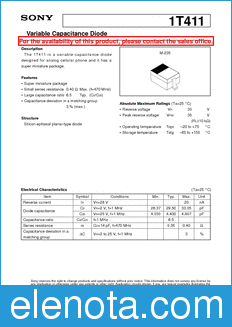 Sony Semiconductor 1T411 datasheet