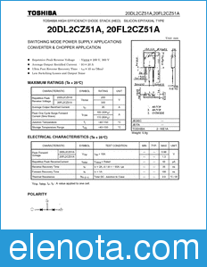 Toshiba 20DL2CZ51A datasheet