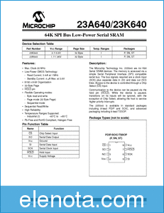 Microchip 23A640-23k640 datasheet
