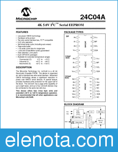 Microchip 24C04A datasheet