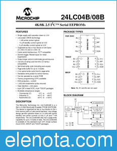 Microchip 24LC04B datasheet