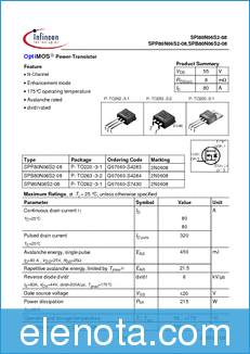 Infineon 2N0608 datasheet