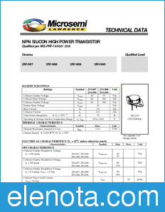 Microsemi 2N1490 datasheet