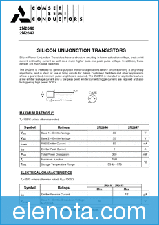Comset Semiconductor 2N2646 datasheet