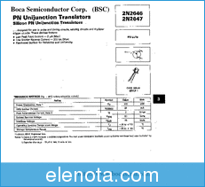 Boca Semiconductor 2N2646 datasheet