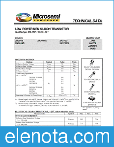 Microsemi 2N3019S datasheet