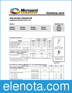 Microsemi 2N3501 datasheet