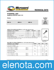 Microsemi 2N5114 datasheet