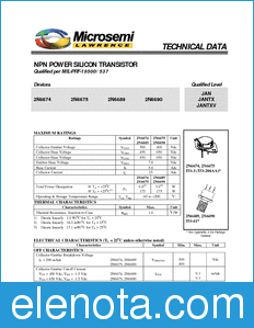 Microsemi 2N6689 datasheet