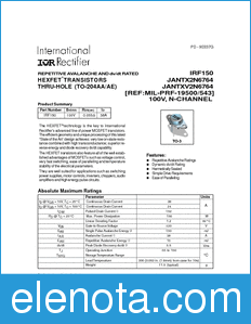 International Rectifier 2N6764 datasheet