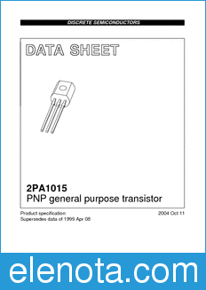 Philips 2PA1015 datasheet