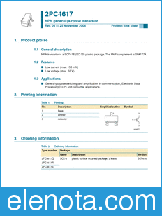 Philips 2PC4617 datasheet