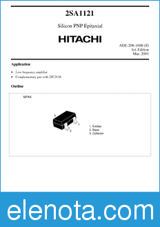 Hitachi 2SA1121 datasheet