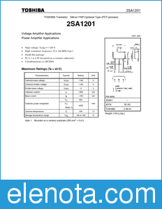 Toshiba 2SA1201 datasheet