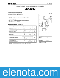 Toshiba 2SA1202 datasheet