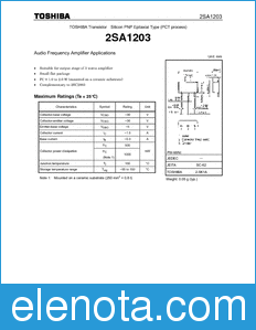 Toshiba 2SA1203 datasheet
